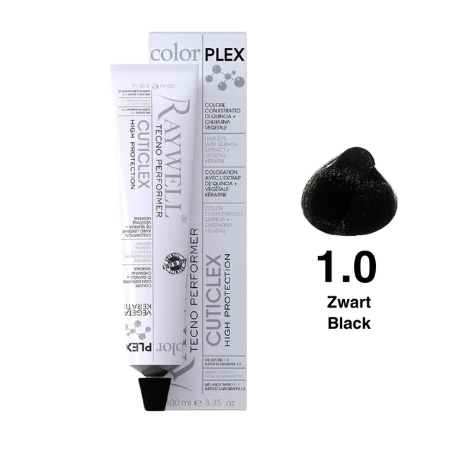 Raywell ColorPlex - Permanent Hair Dye - 1.0 - Black - 100 ml