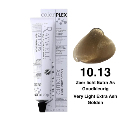 Raywell ColorPlex - Permanent Hair Dye - 10.13 - Very Light Extra Ash Gold - 100 ml