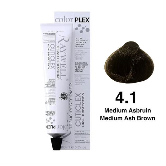 Raywell ColorPlex - Permanent Hair Dye - 4.1 - Medium Ash Brown - 100 ml