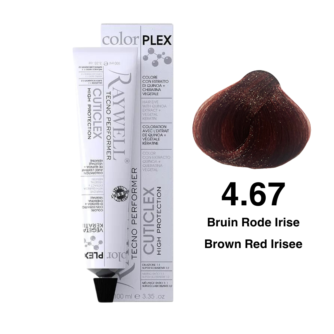 Raywell ColorPlex - Permanent Hair Dye - 4.67 - Brown Red Irise -100 ml
