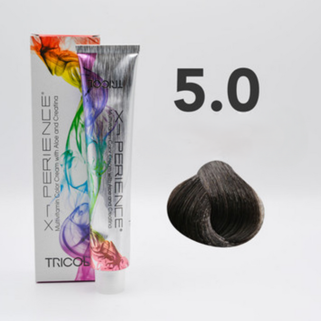 Tricol Xperience - Permanent Hair Dye - 5.0 - Light Brown Intensive - 100 ml