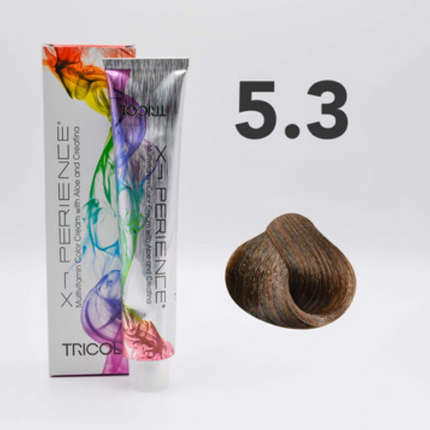 Tricol Xperience - Permanent Hair Dye - 5.3 - Light Golden Brown - 100 ml