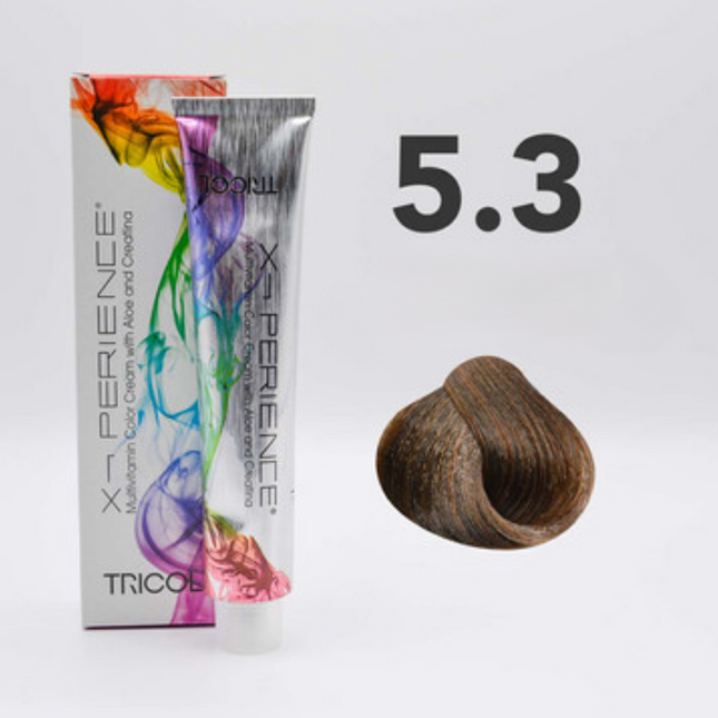 Tricol Xperience - Permanent Hair Dye - 5.3 - Light Golden Brown - 100 ml