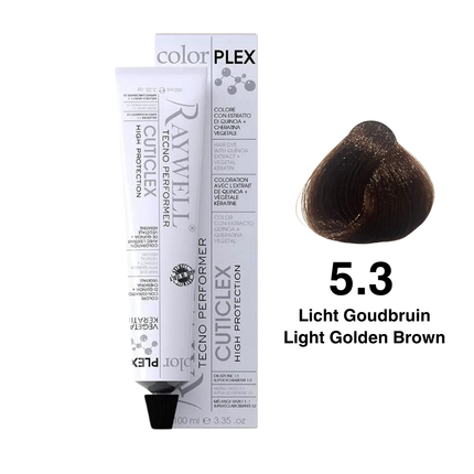 Raywell ColorPlex - Permanent Hair Dye - 5.3 - Light Golden Brown - 100 ml