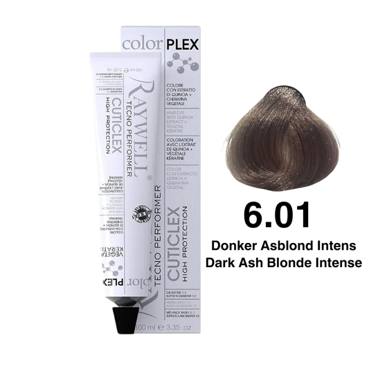 Raywell ColorPlex - Permanent Hair Dye - 6.01 - Dark Ash Blonde Intense - 100 ml