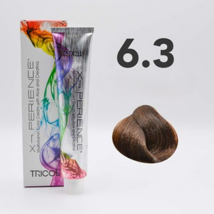 Tricol Xperience - Permanent Hair Dye - 6.3 - Dark Golden Blonde - 100 ml