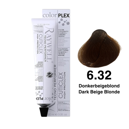 Raywell ColorPlex - Permanent Hair Dye - 6.32 - Dark Beige Blonde - 100 ml