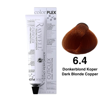 Raywell ColorPlex - Permanent Hair Dye - 6.4 - Dark Blonde Copper - 100 ml