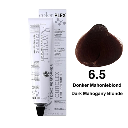 Raywell ColorPlex - Permanent Hair Dye - 6.5 - Dark Mahogany Blonde - 100 ml
