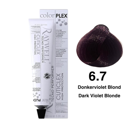 Raywell ColorPlex - Permanent Hair Dye - 6.7 - Dark Violet Blonde - 100 ml