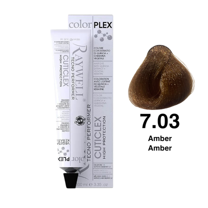 Raywell ColorPlex - Permanent Hair Dye - 7.03 - Amber -100 ml