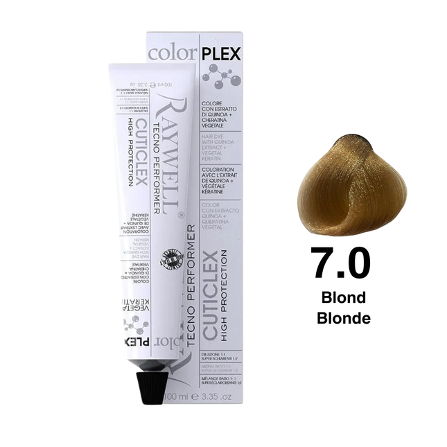 Raywell ColorPlex - Permanent Hair Dye - 7.0 - Blonde - 100 ml