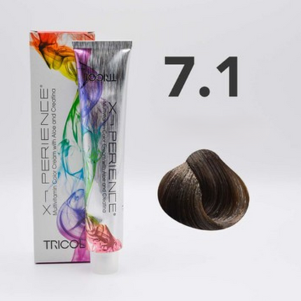 Tricol Xperience - Permanent Hair Dye - 7.1 - Ash Blonde - 100 ml