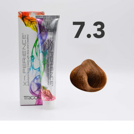 Tricol Xperience - Permanent Hair Dye - 7.3 - Golden Blonde - 100 ml