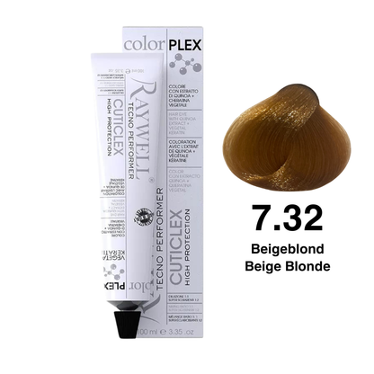 Raywell ColorPlex - Permanent Hair Dye - 7.32 - Beige Blonde -100 ml