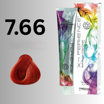 Tricol Xperience - Permanent Hair Dye - 7.66 - Intense red-blonde - 100 ml