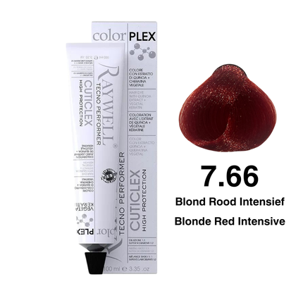 Raywell ColorPlex - Permanent Hair Dye - 7.66 - Blonde Red Intensive - 100 ml