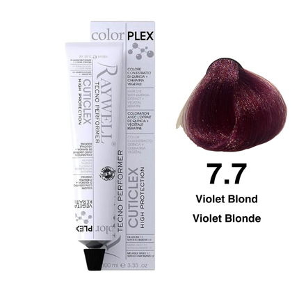 Raywell ColorPlex - Permanent Hair Dye - 7.7 - Violet Blonde - 100 ml
