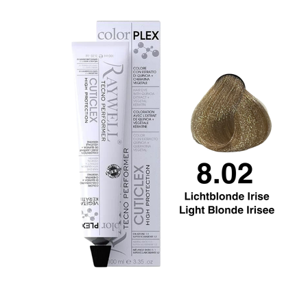Raywell ColorPlex - Permanent Hair Dye - 8.02 - Light Blonde Irise - 100 ml