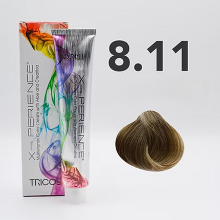 Tricol Xperience - Permanent Hair Dye-8.11-Light Intense Ash Blonde- 100 ml