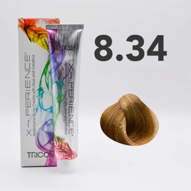 Tricol Xperience - Permanent Hair Dye - 8.34 - Light Coppery Golden Blonde - 100 ml