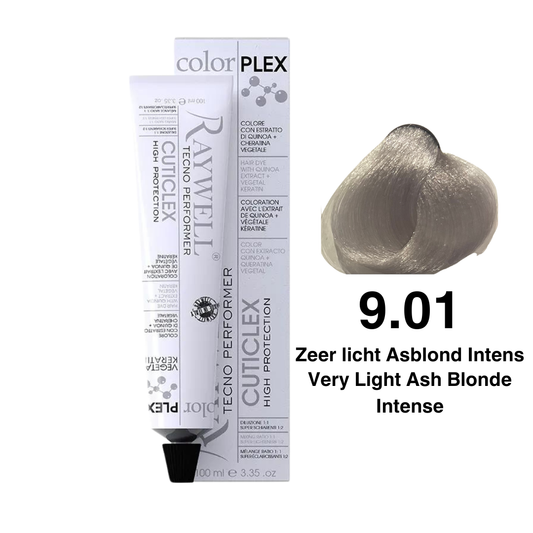 Raywell ColorPlex - Permanent Hair Dye - 9.01 - Very Light Ash Blonde Intense - 100 ml
