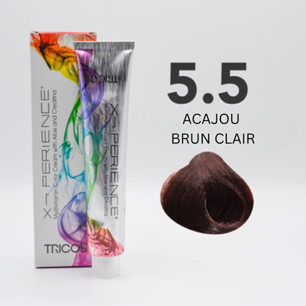 Tricol Xperience – Permanent Hair Color – 5.5 – Light Mahogany Brown – 100 ml
