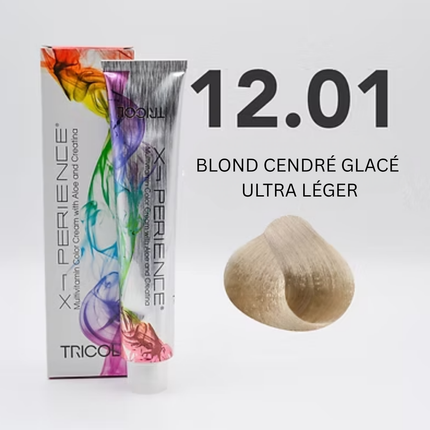 Tricol Xperience – Permanent Hair Dye – 12.01 – Ultra Light Ice-Ash Blonde – 100 ml