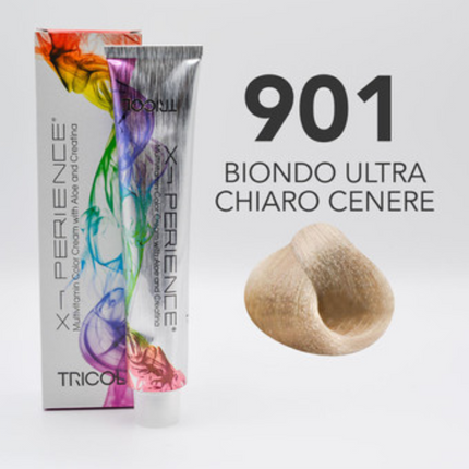 Tricol Xperience – Permanente Haarverf – 901 BLOND CENDRÉ ULTRA CLAIR – 100 ml