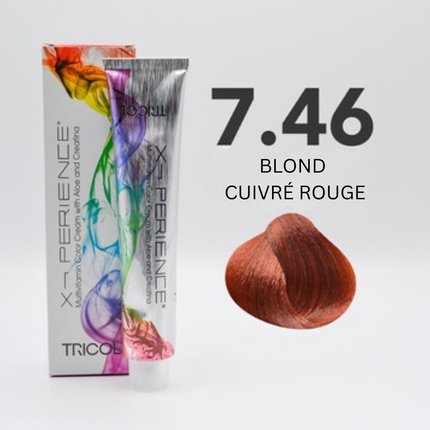 Tricol Xperience - Permanente Haarkleuring - 7.46 - KOPER ROOD BLOND - 100 ml