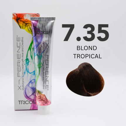 Tricol Xperience - Permanent Hair Dye - 7.35 - BLOND TROPICAL - 100 ml