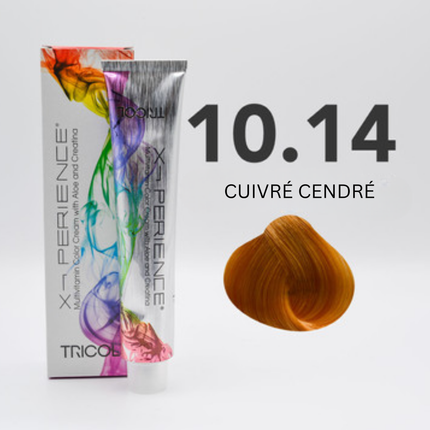 Tricol Xperience - Permanent Hair Dye - 10.14 - Copper Ash Blonde - 100 ml