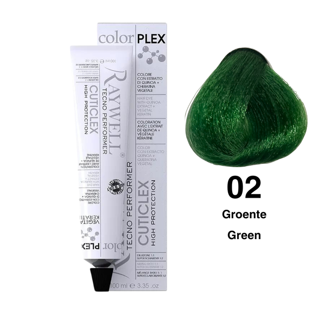 Raywell ColorPlex - Permanent Hair Dye - 02 - Green - 100 ml
